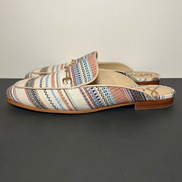 Womens SAM EDELMAN Linnie Striped Slip On Mules / Size 10.5 Medium - Picture 3 of 8